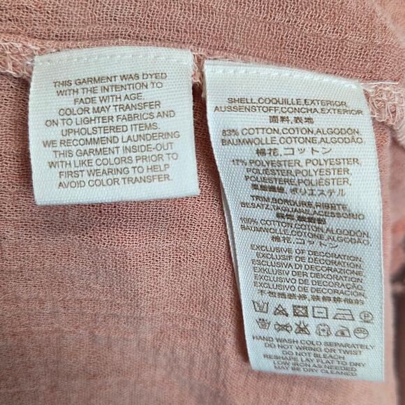 Free People Summer Dreams Pink Hoodie Tunic Dress L Boho Sweatshirt Gauze Pleats - Picture 10 of 16